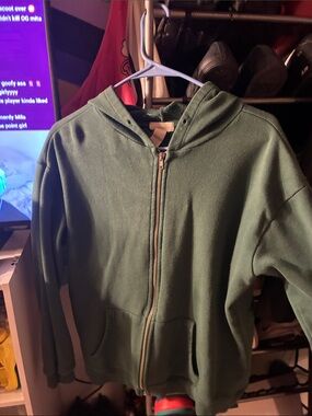 Forest Green Zip-Up Hoodie